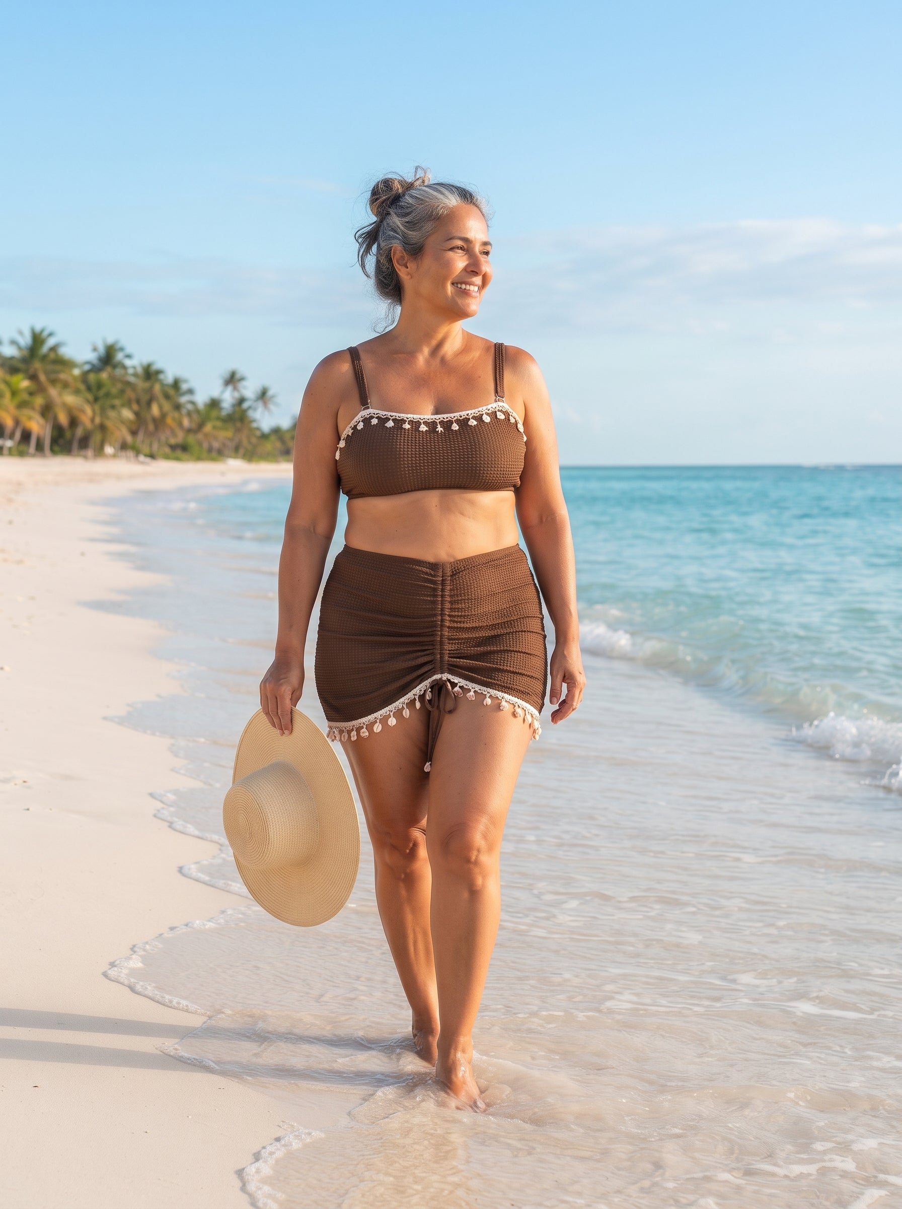 Conjunto Luxo Biquíni + Saia Esmeralda