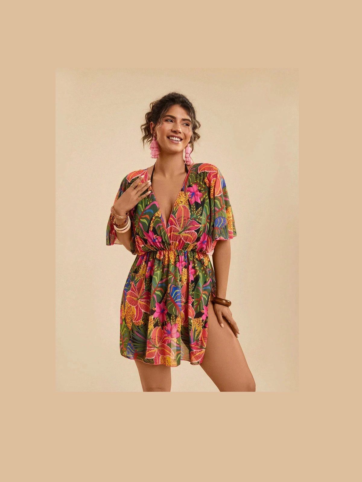 Saída de Praia Plus Size Flora