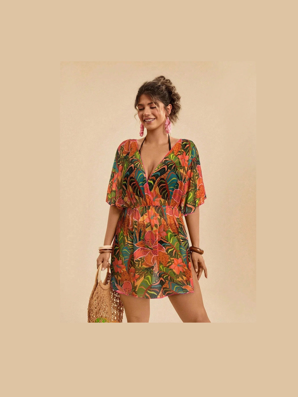Saída de Praia Plus Size Flora