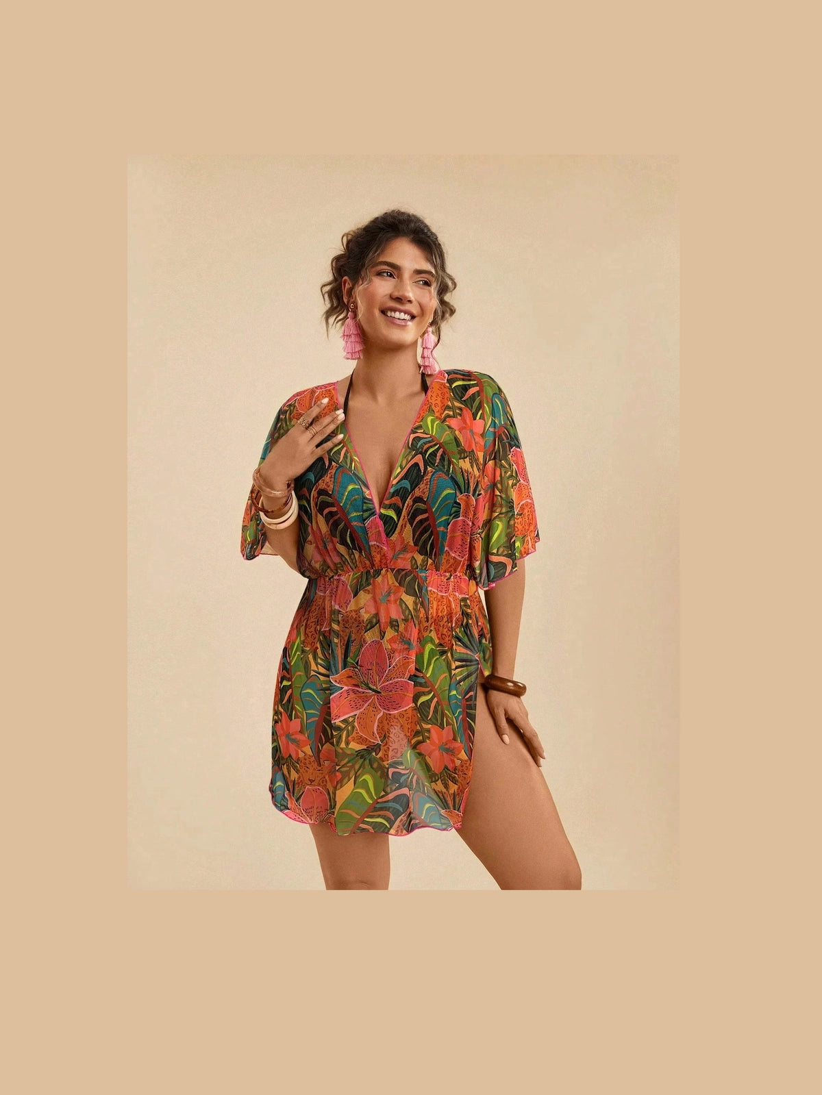 Saída de Praia Plus Size Flora