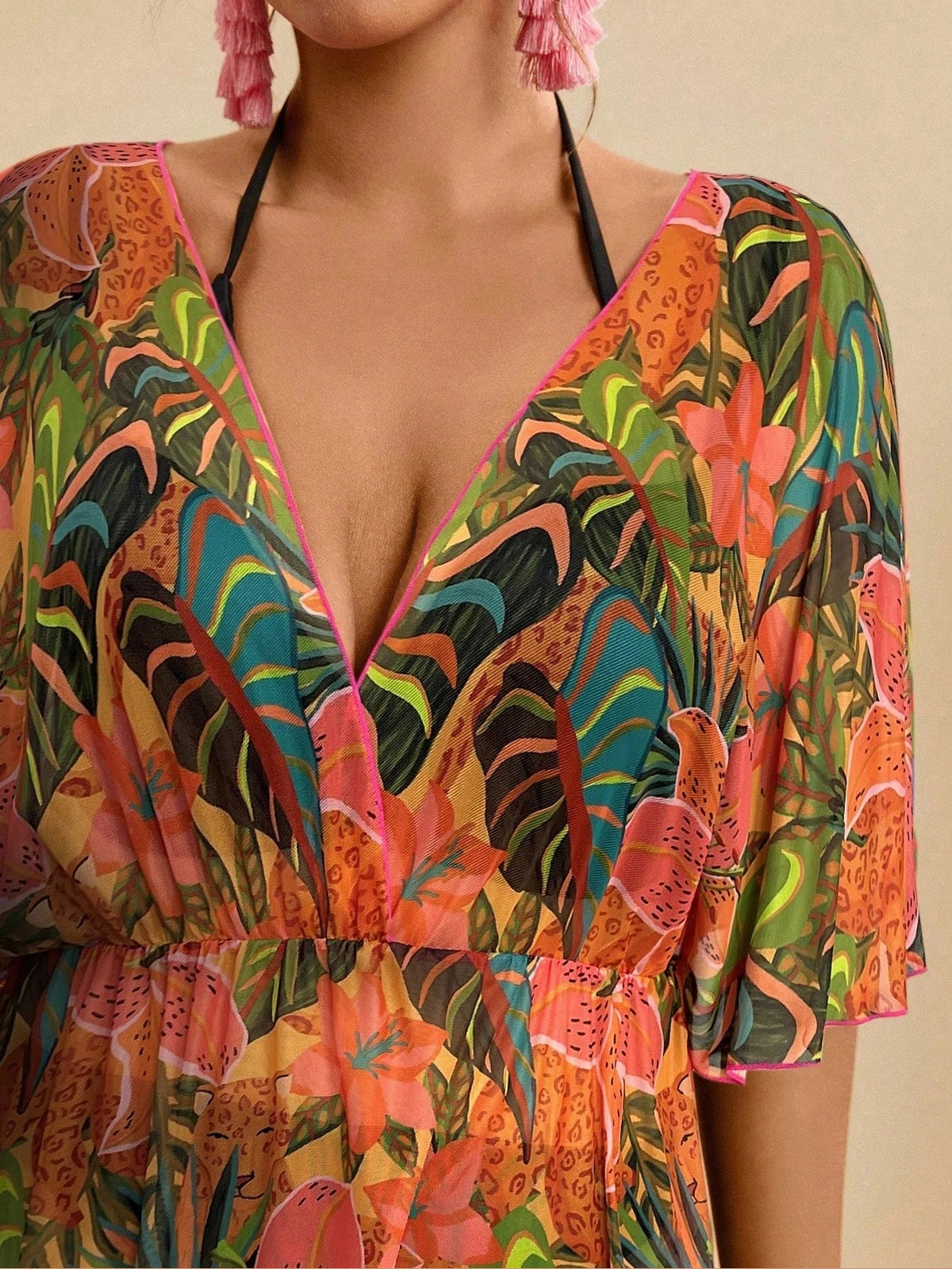 Saída de Praia Plus Size Flora