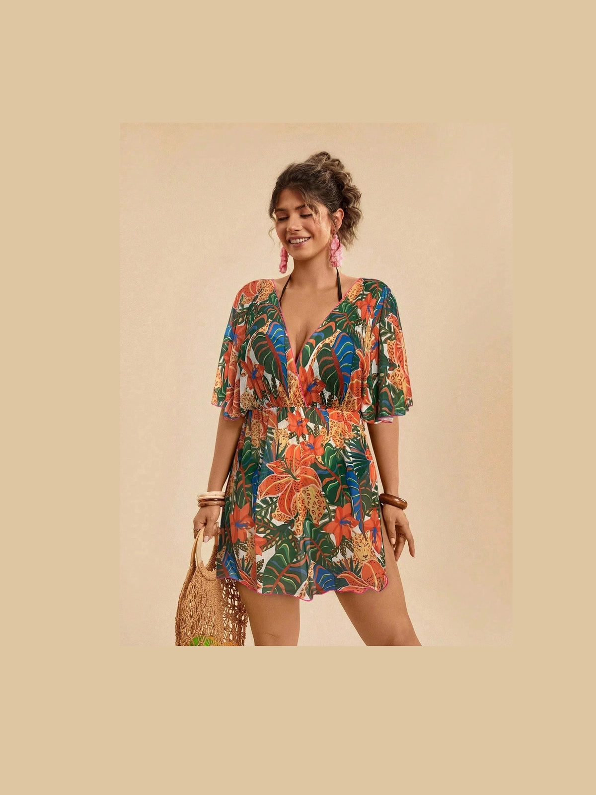 Saída de Praia Plus Size Flora