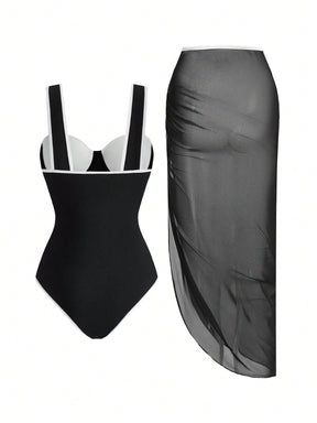 Conjunto Luxo Maiô + Saia Samantha