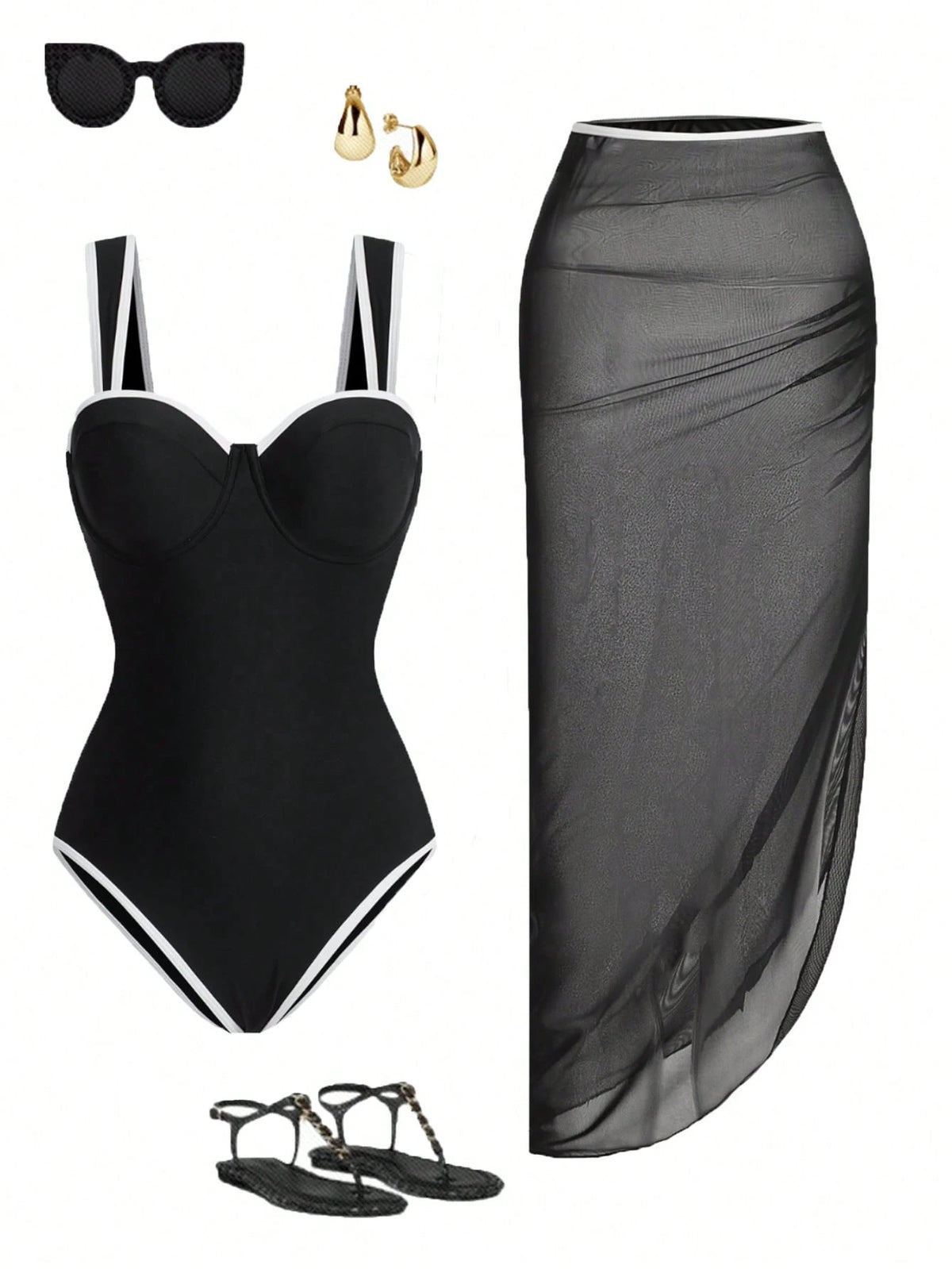 Conjunto Luxo Maiô + Saia Samantha
