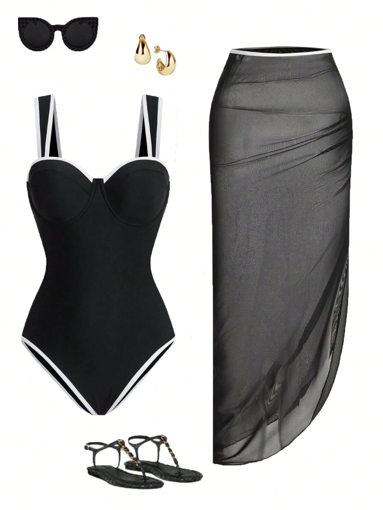 Conjunto Luxo Maiô + Saia Samantha