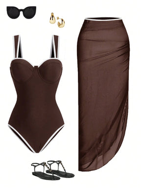 Conjunto Luxo Maiô + Saia Samantha
