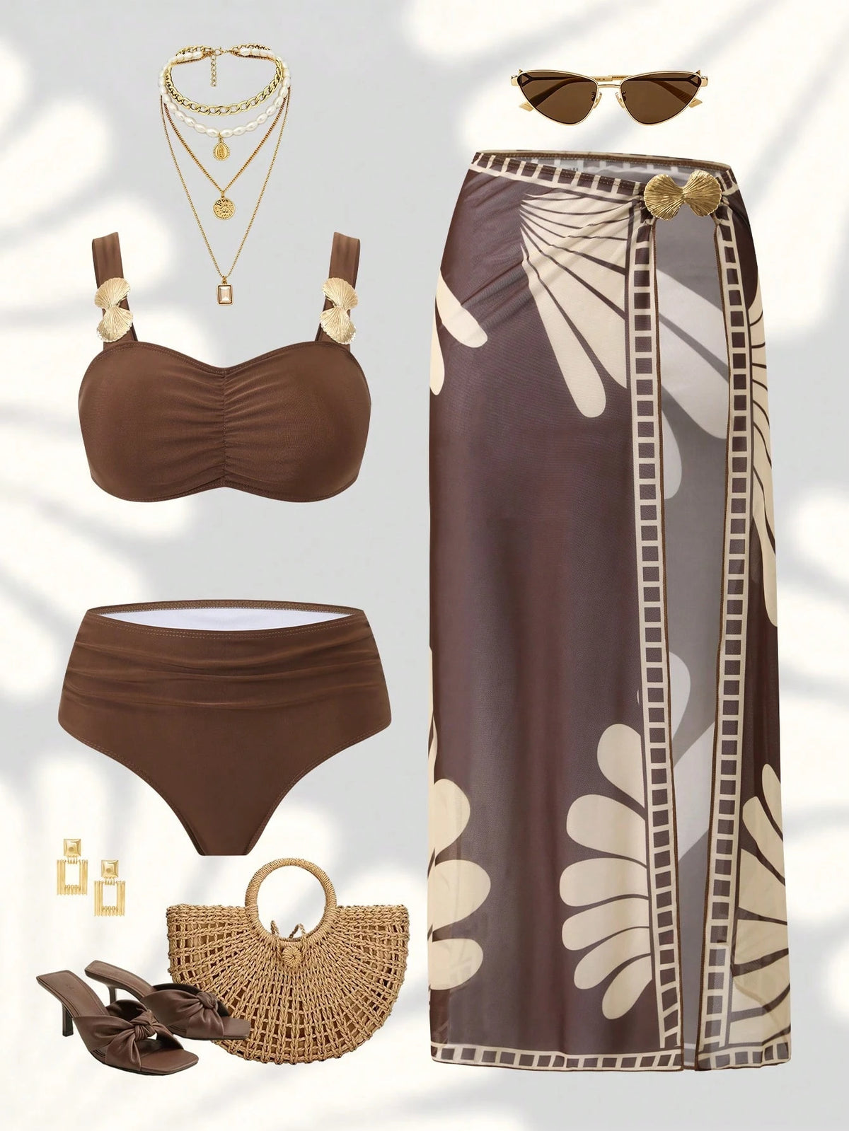 Conjunto Luxo Plus Size Biquíni + Saia Christal
