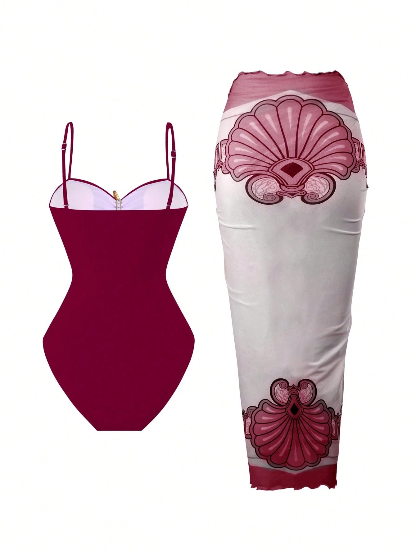 Conjunto Luxo Maiô + Saia Bárbara
