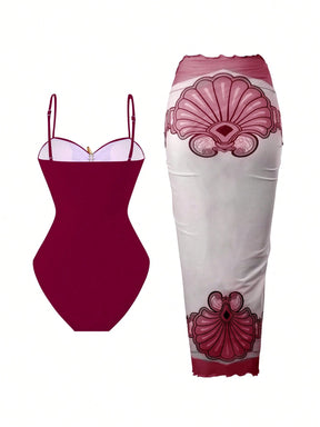 Conjunto Luxo Maiô + Saia Bárbara
