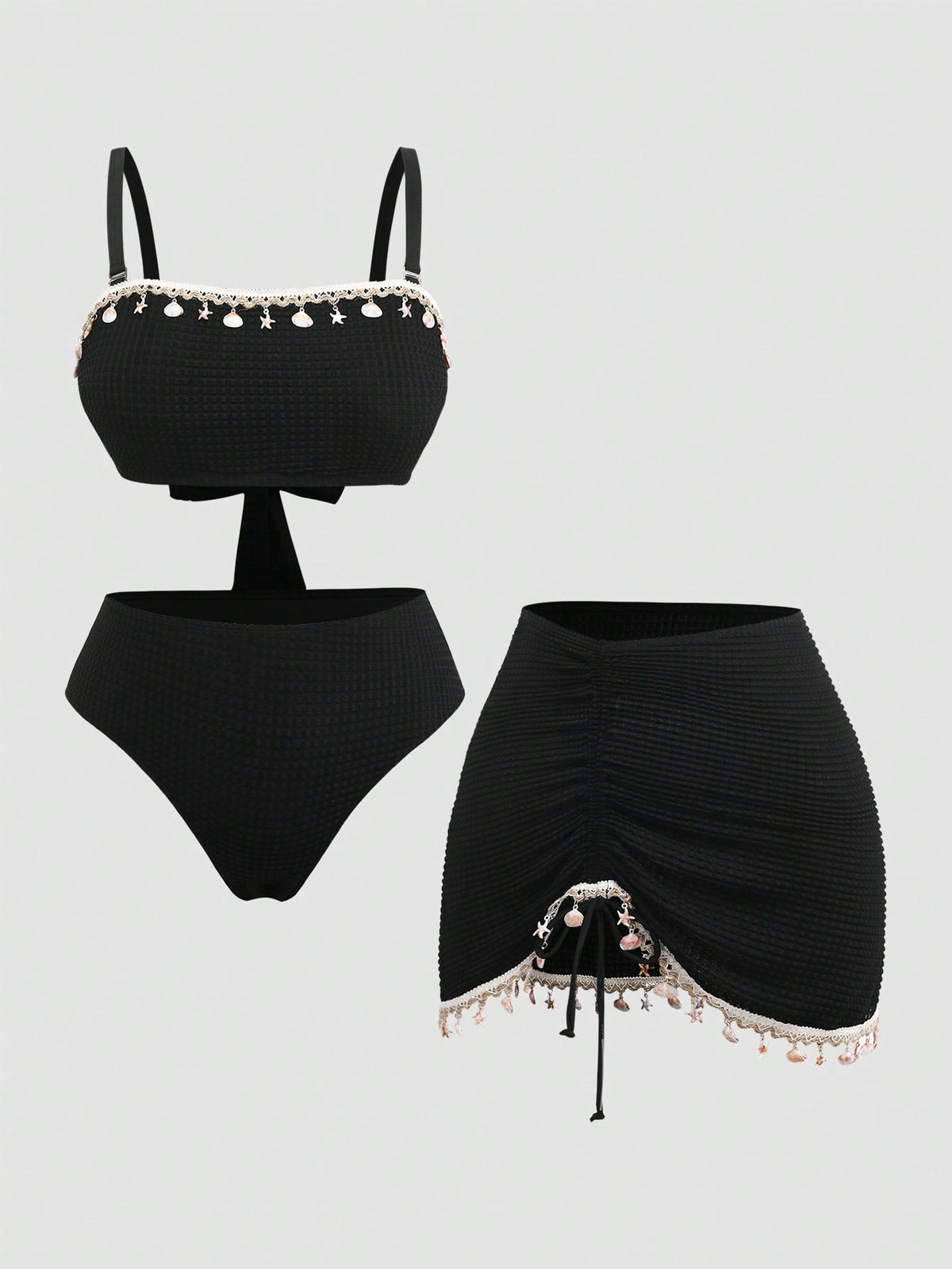 Conjunto Luxo Biquíni + Saia Esmeralda