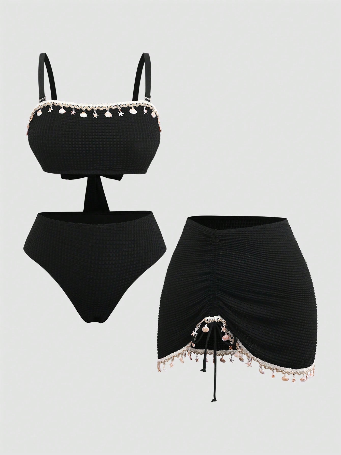 Conjunto Luxo Biquíni + Saia Esmeralda