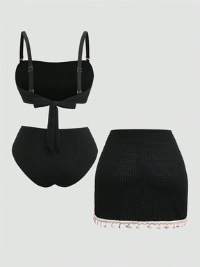 Conjunto Luxo Biquíni + Saia Esmeralda