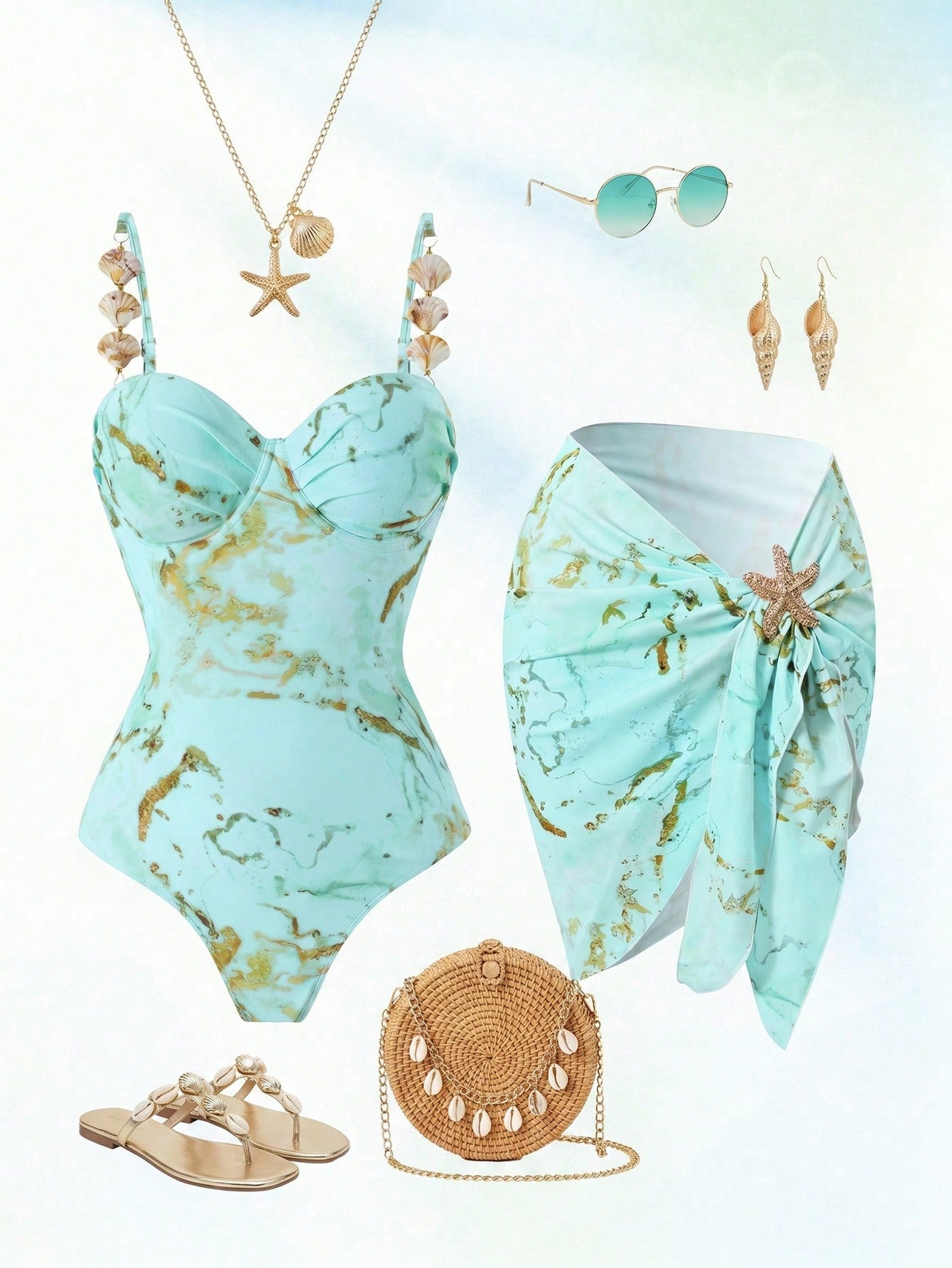 Conjunto Luxo Maiô + Saia Valentina