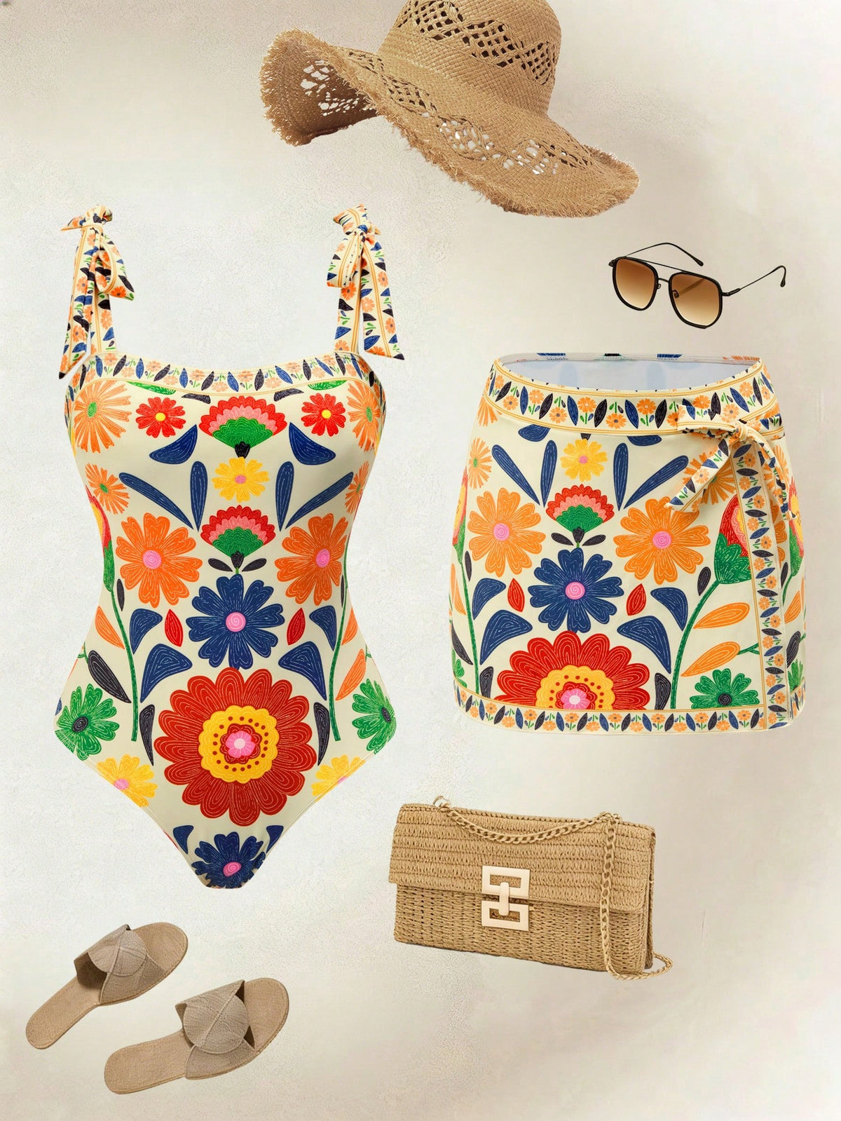 Conjunto Luxo Maiô + Saia Samira