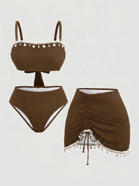 Conjunto Luxo Biquíni + Saia Esmeralda
