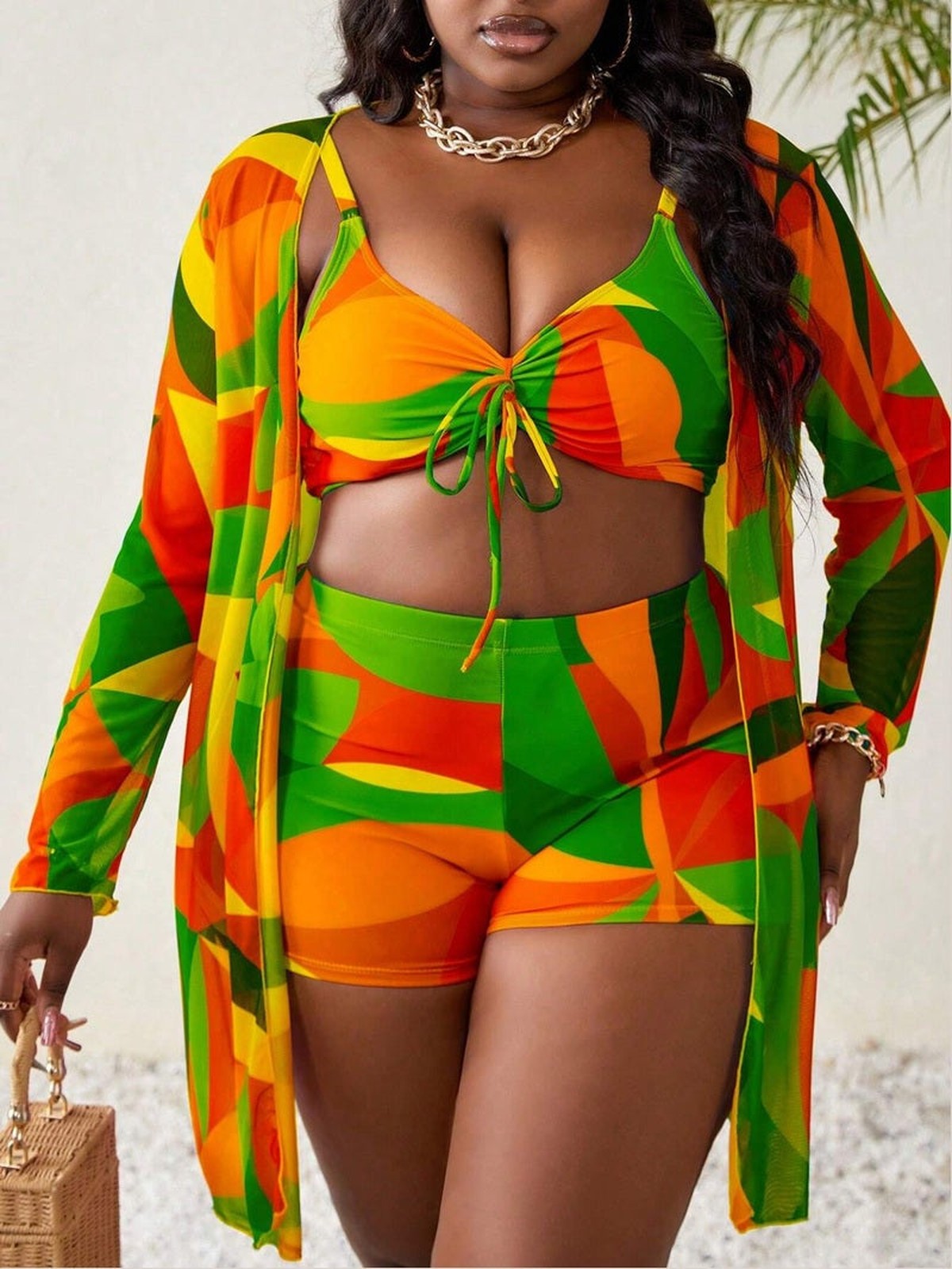 Conjunto Biquíni Plus Size 3 Peças Marina