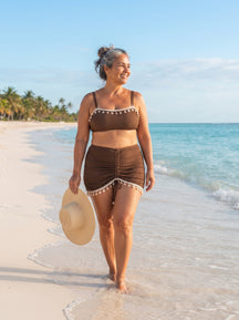 Conjunto Luxo Biquíni + Saia Esmeralda