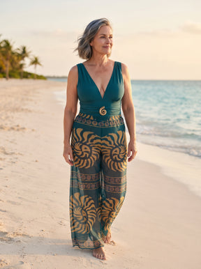 Conjunto Luxo Maiô + Calça Soraya