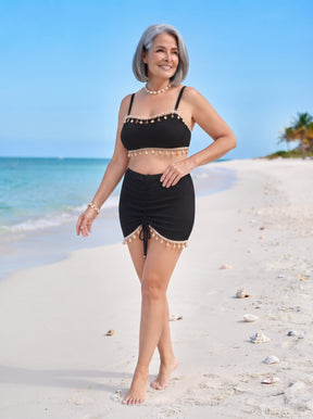 Conjunto Luxo Biquíni + Saia Esmeralda