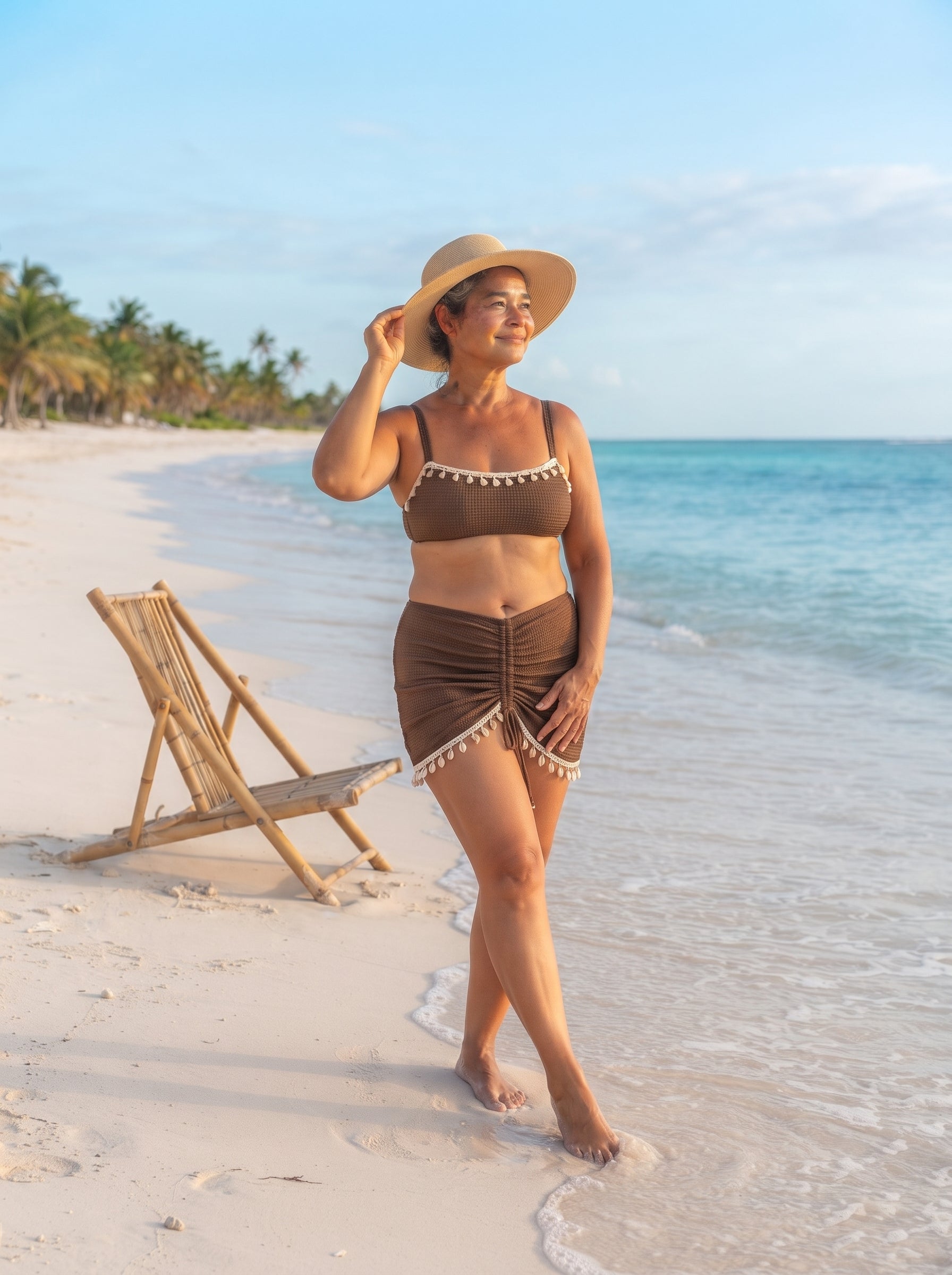 Conjunto Luxo Biquíni + Saia Esmeralda