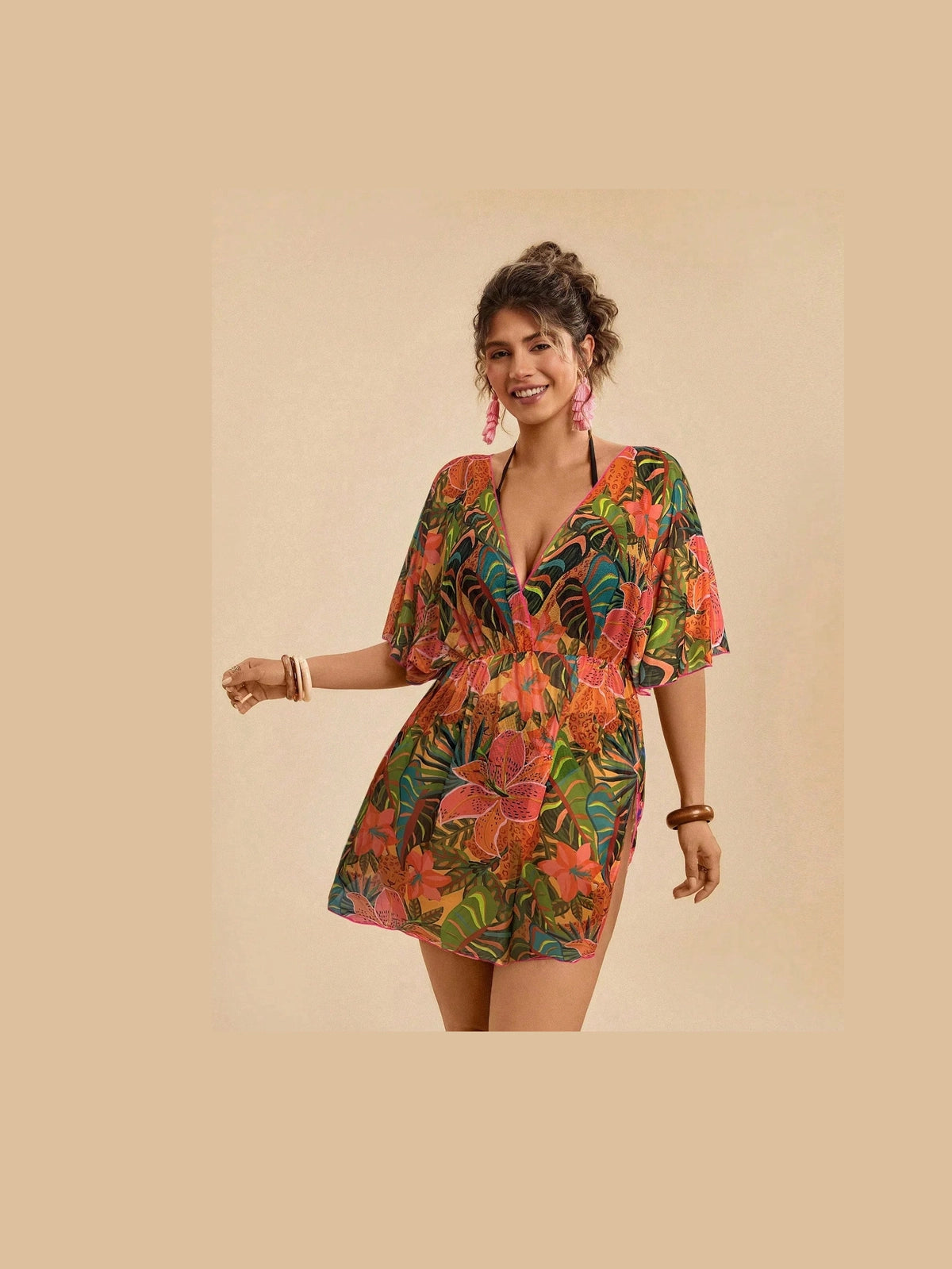 Saída de Praia Plus Size Flora