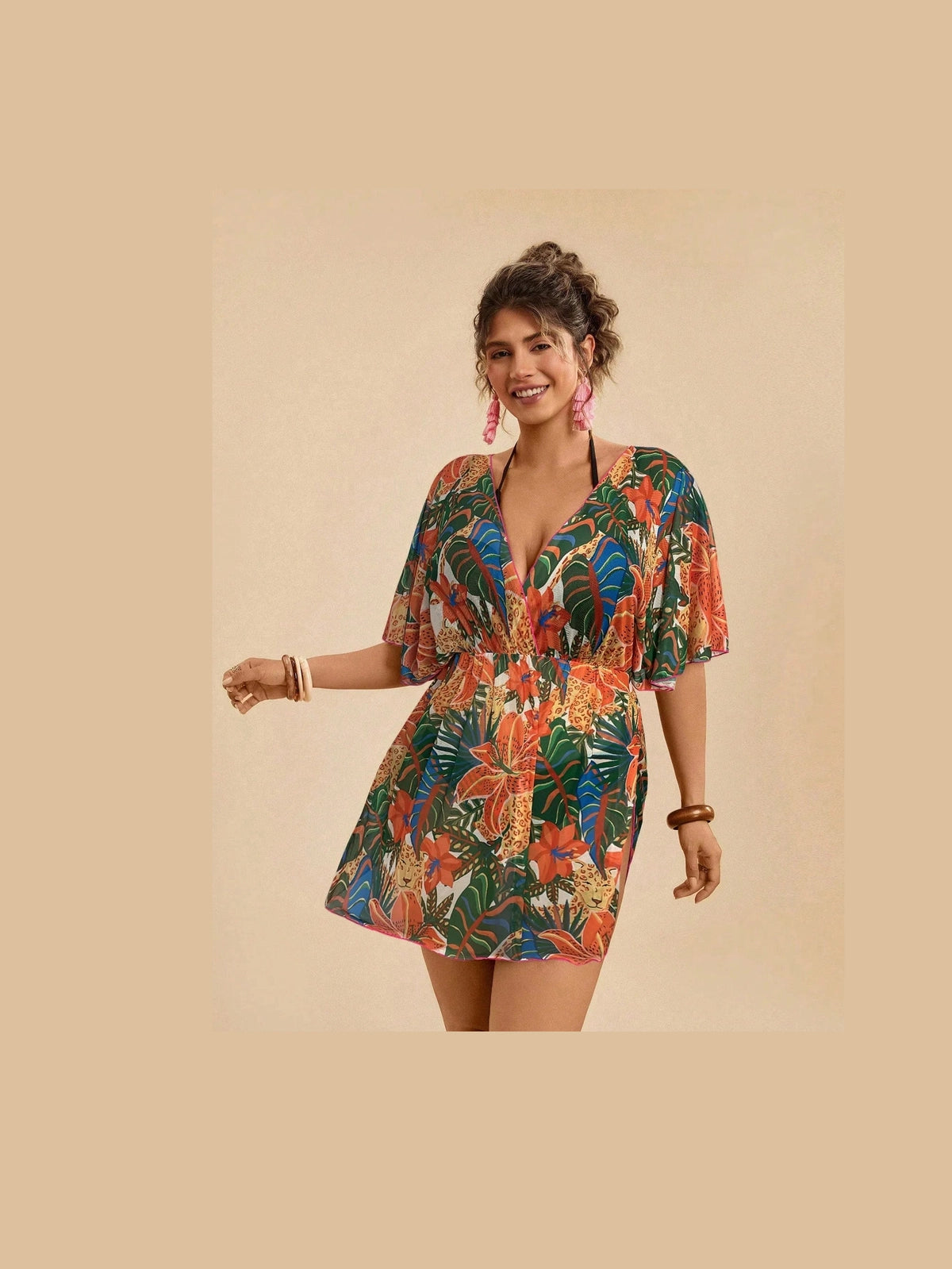 Saída de Praia Plus Size Flora